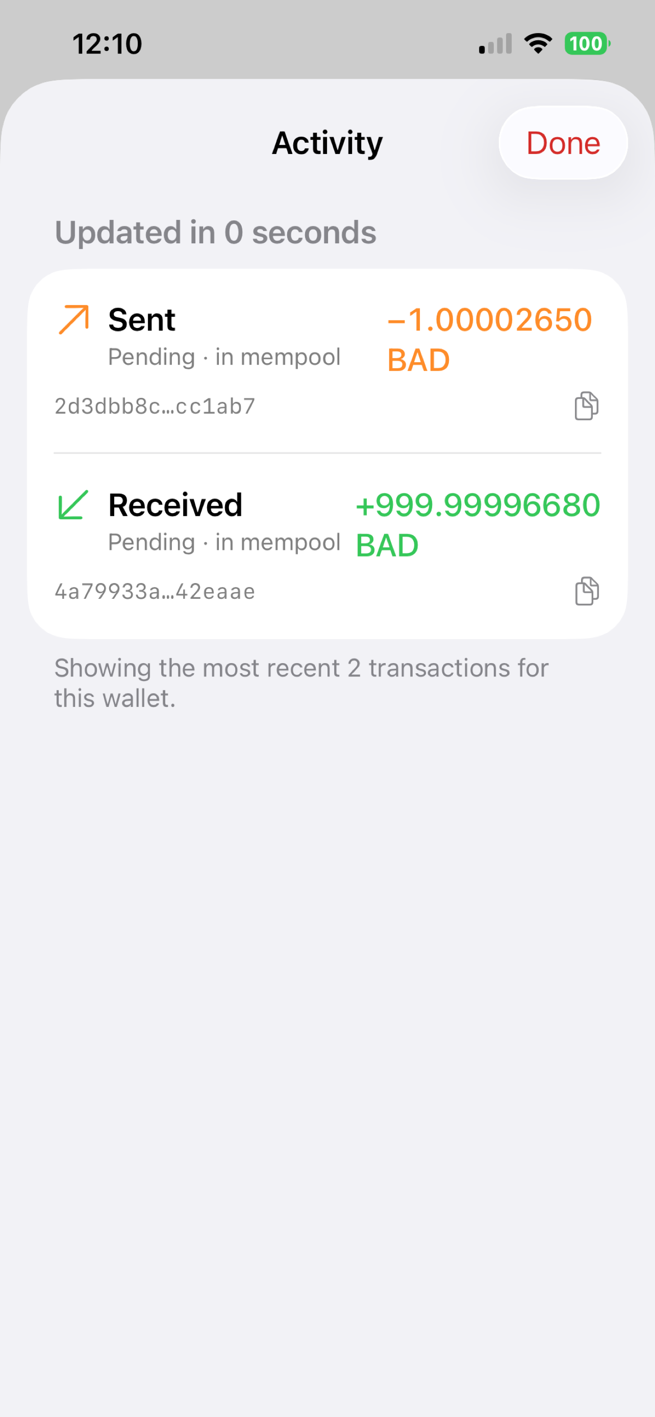 Badcoin Wallet screenshot 5
