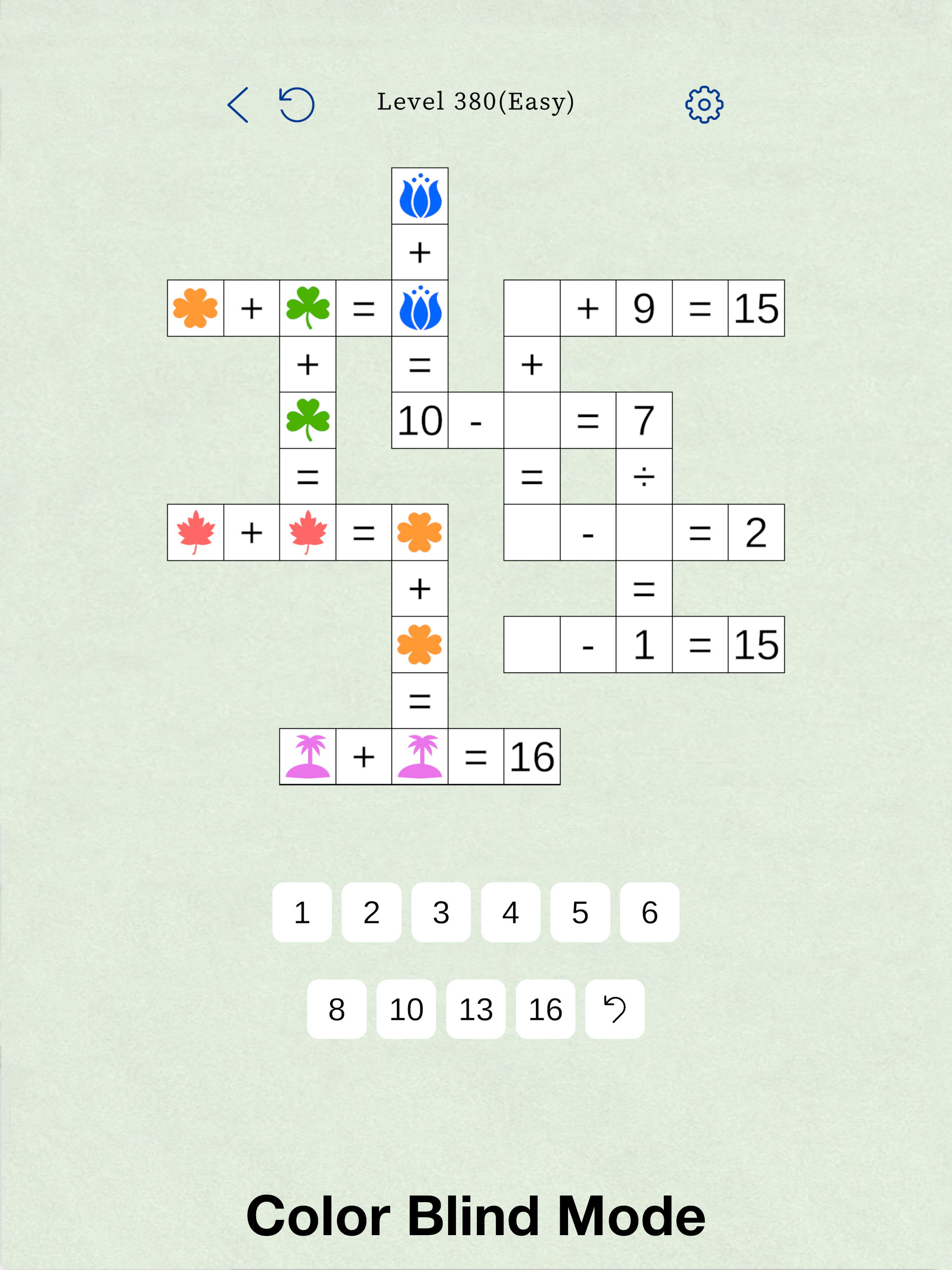 Color Math-Cross Number Game