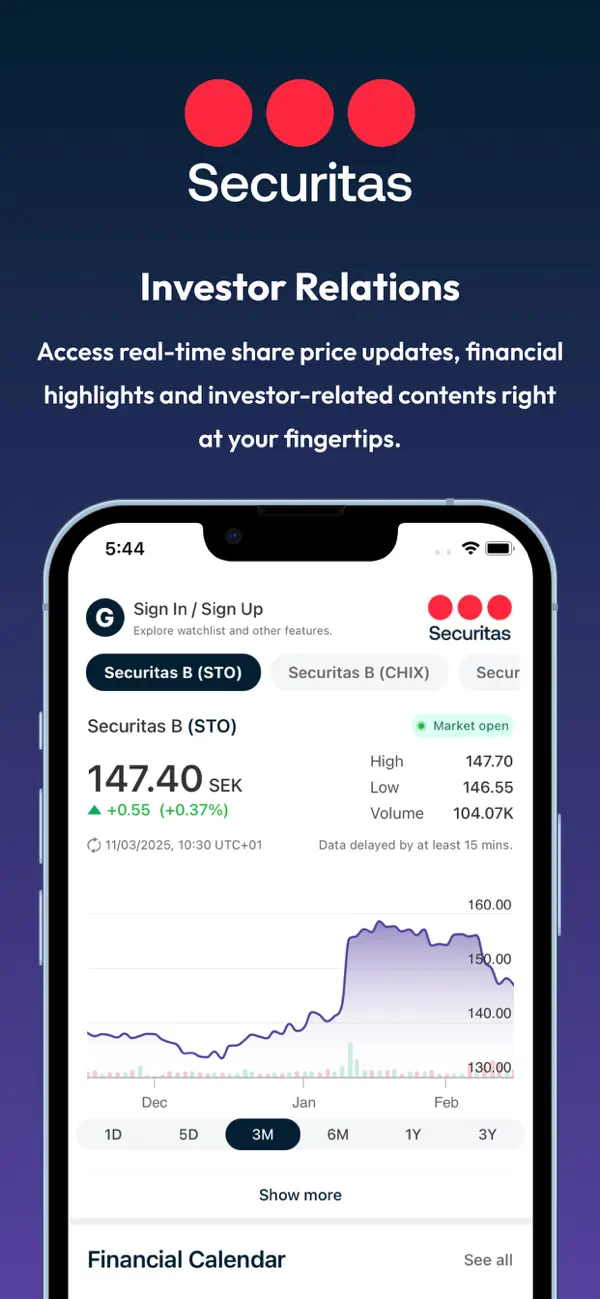 Screenshot #1 pour Securitas Investor Relations
