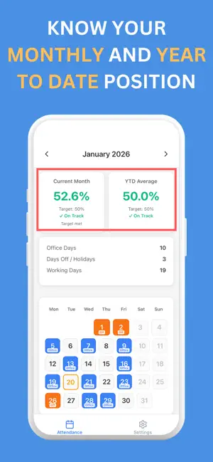 InOffice: Hybrid Work Tracker screenshot 1