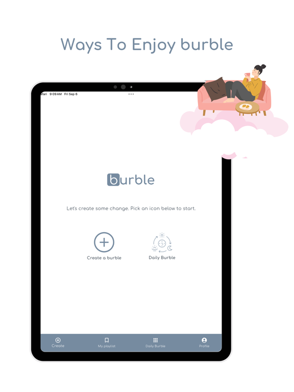 Go burble: Hypnosis & Wellness iPad screenshot 2 - Health & Fitness app