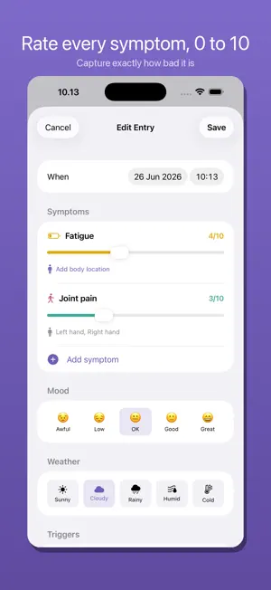 Symptom Tracker: Flare Diary screenshot 2
