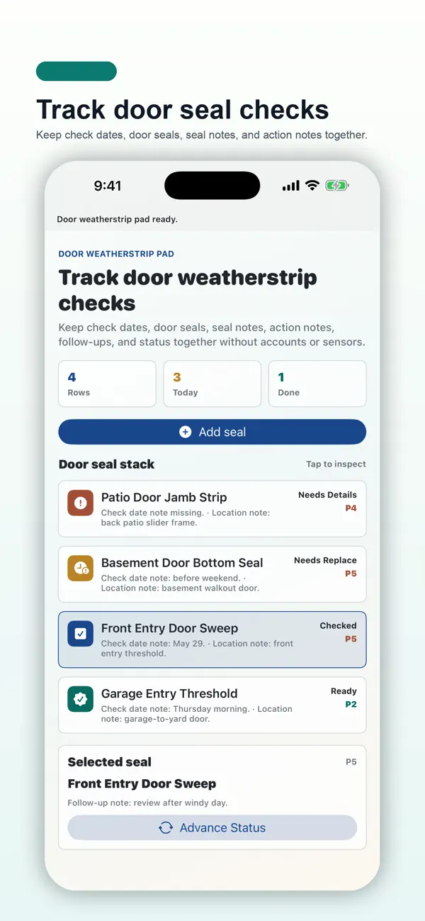Screenshot #1 pour Door Weatherstrip Check Pad
