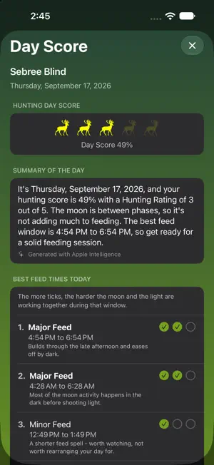 Solunar Best Hunting Times screenshot 4