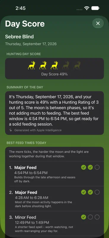 Solunar Best Hunting Times screenshot 4 of 10