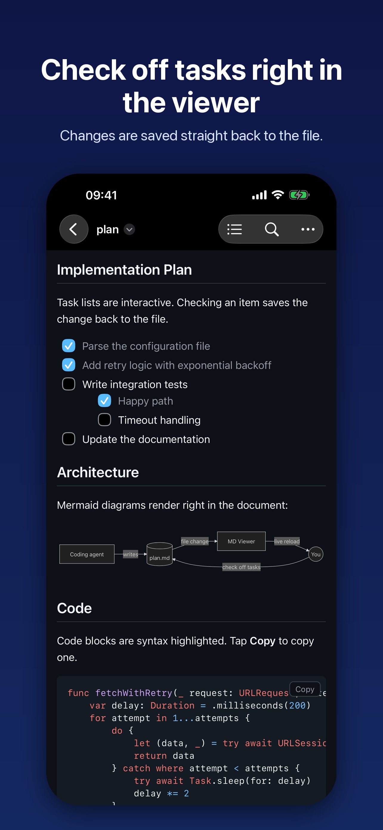 Screenshot 2 of Markdown Viewer for AI Agents