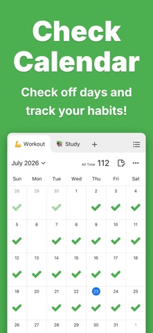 Check Calendar - Habit Tracker iPhone screenshot