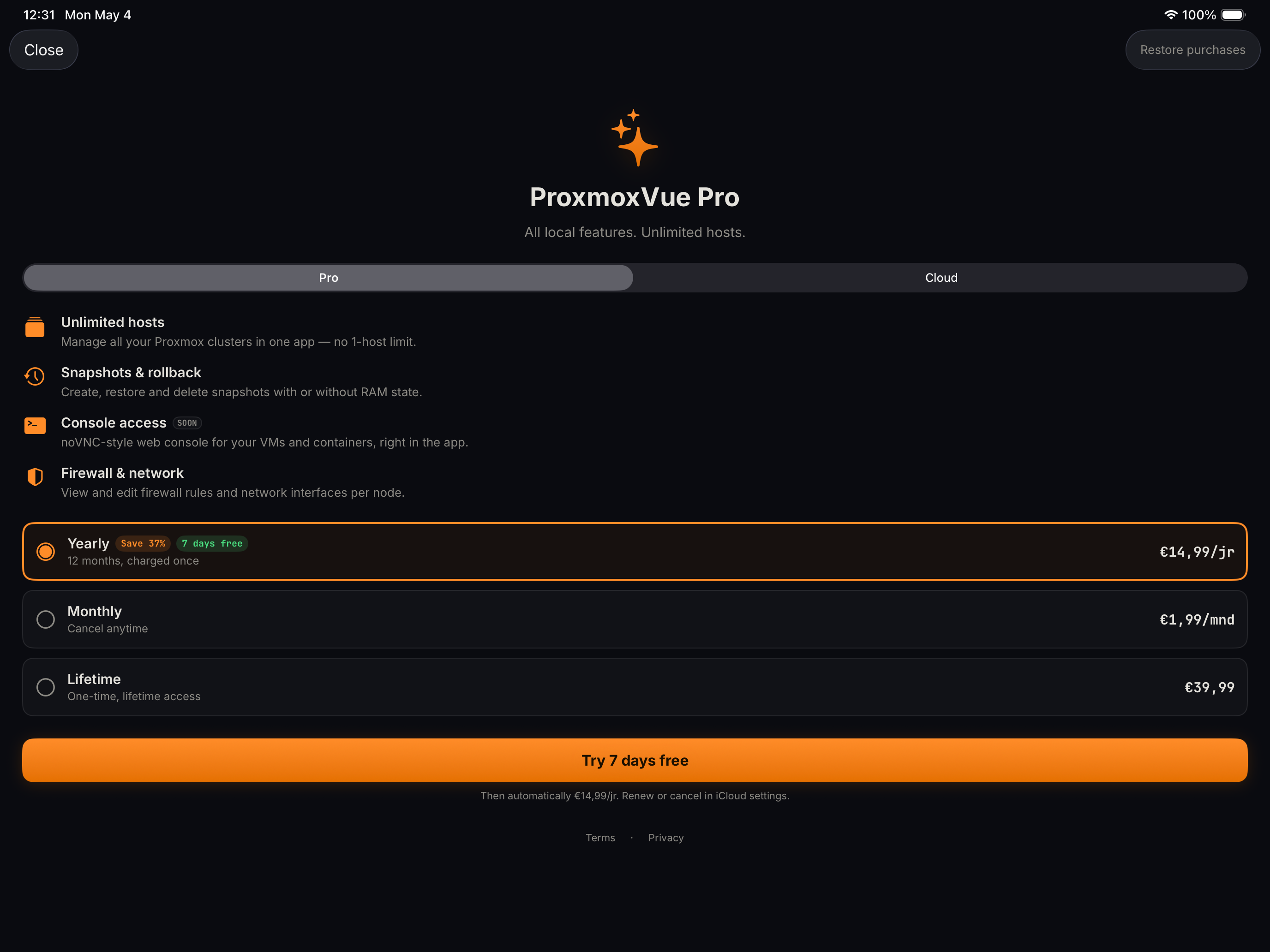 ProxmoxVue screenshot 9