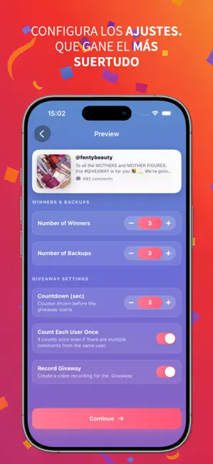 Giveaway Picker: Sorteo IG iPhone screenshot 3