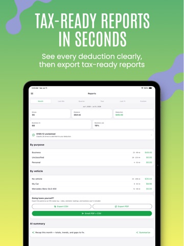 Mileage Tracker, Tax Log: Mile iPad screenshot