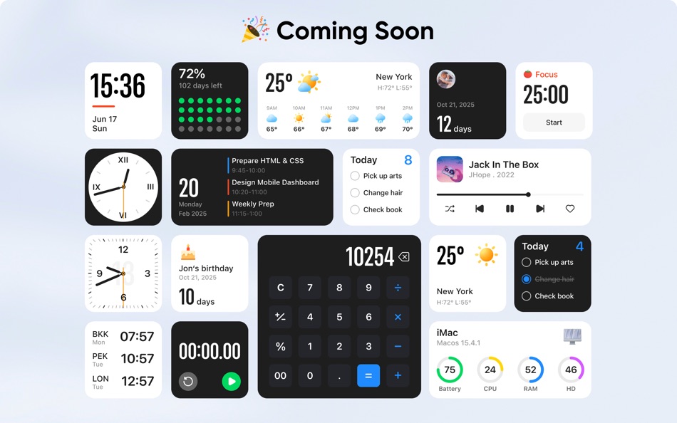 #6. DeskWidgets - Color Widgets (macOS) بواسطة: 建利 陈