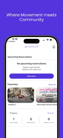 Momentum Fit Studio iPhone screenshot