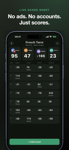 Puntia: Card Score Keeper iPhone screenshot