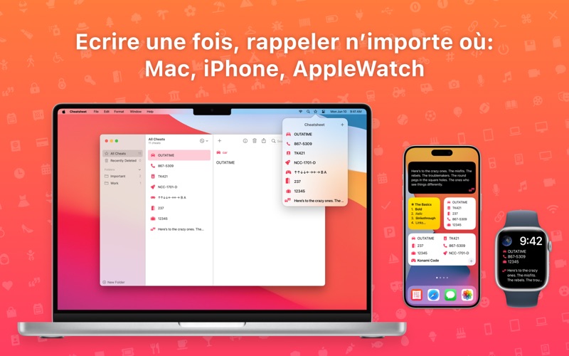 Screenshot #1 pour Cheatsheet Mémos