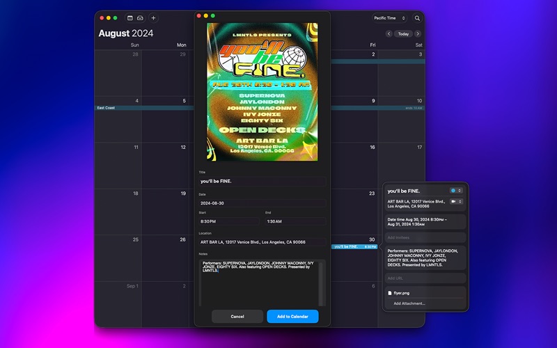 Flyer2Cal screenshot