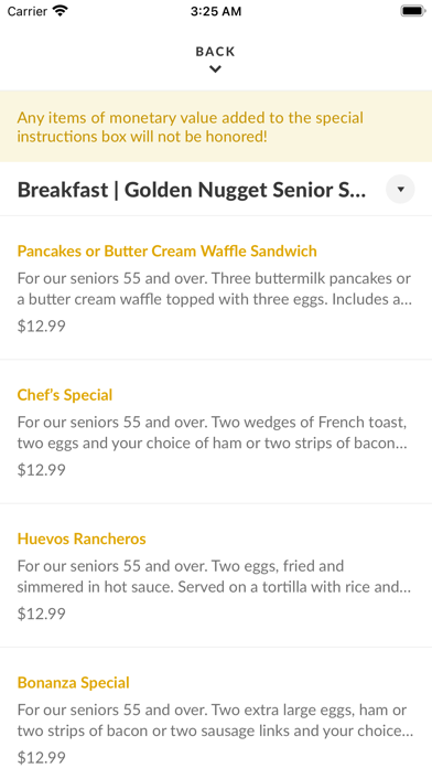 Golden Nugget Pancake iPhone screenshot 3 - Food & Drink app