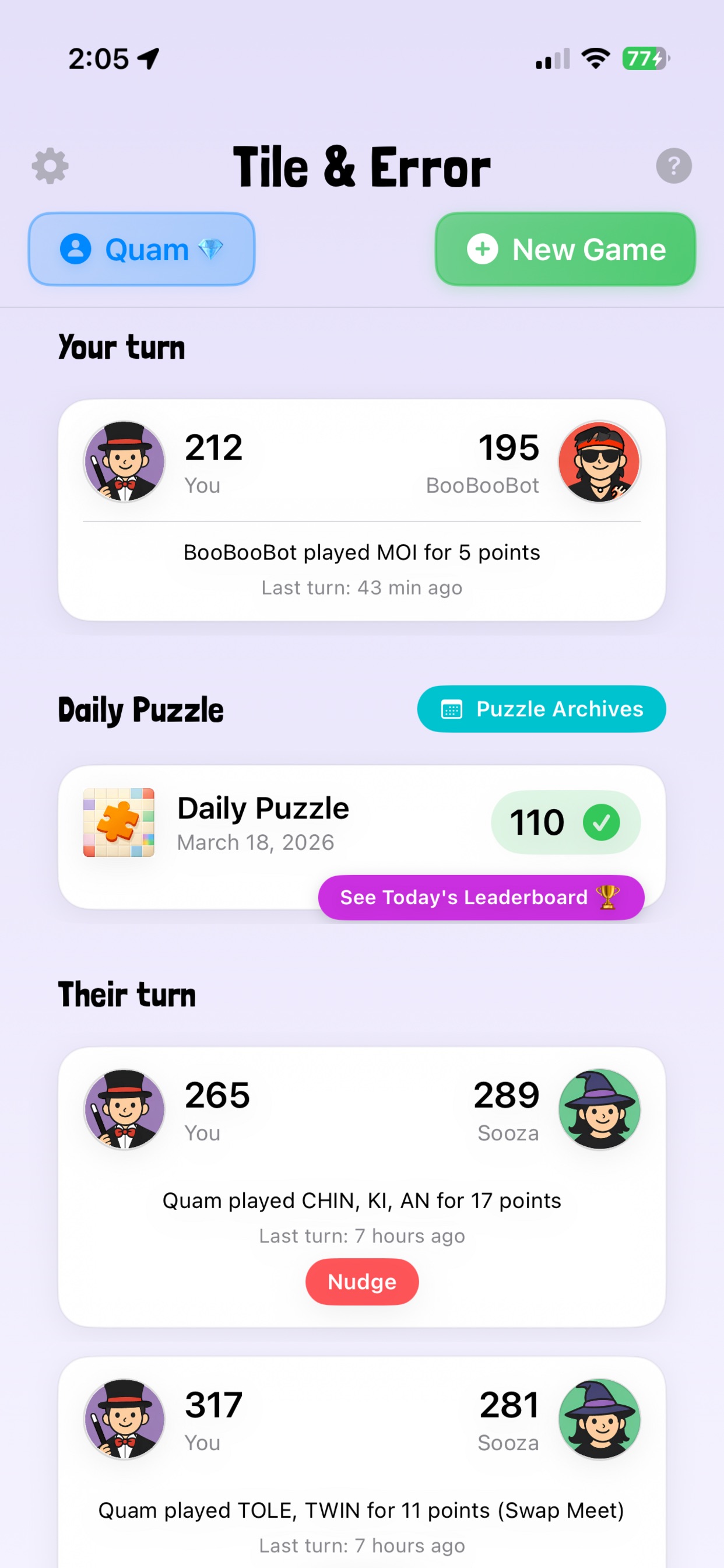 Screenshot 2 of Tile & Error: Words and Chaos