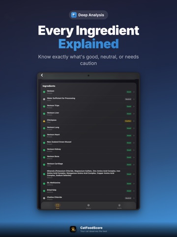 CatFoodScore: Pet Safe Scan iPad screenshot