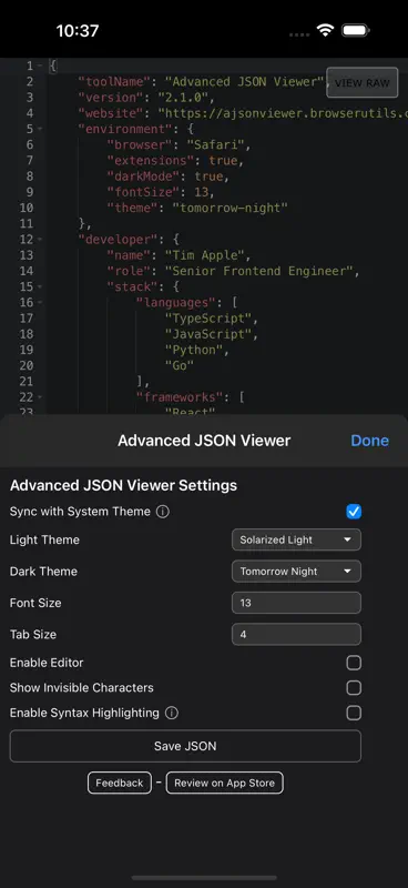 Advanced JSON Viewer screenshot 3 of 5
