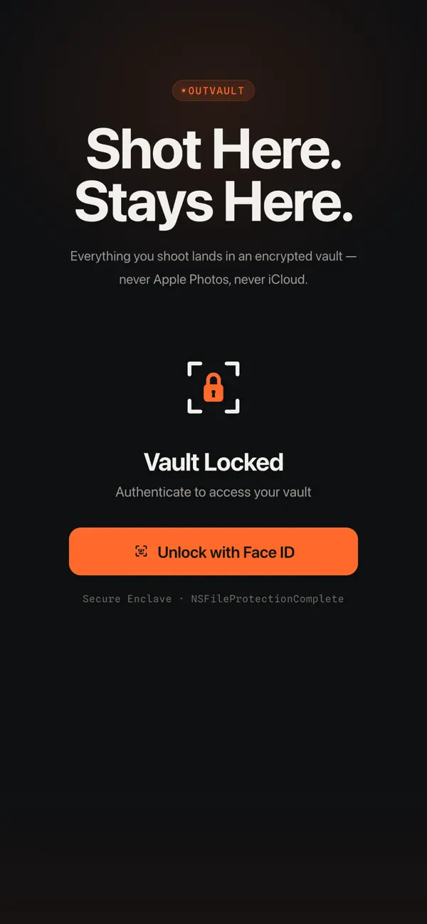 Screenshot #1 pour OutVault: Caméra Privée