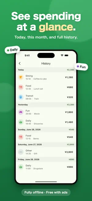 QuickKakeibo: Expense Log screenshot 2