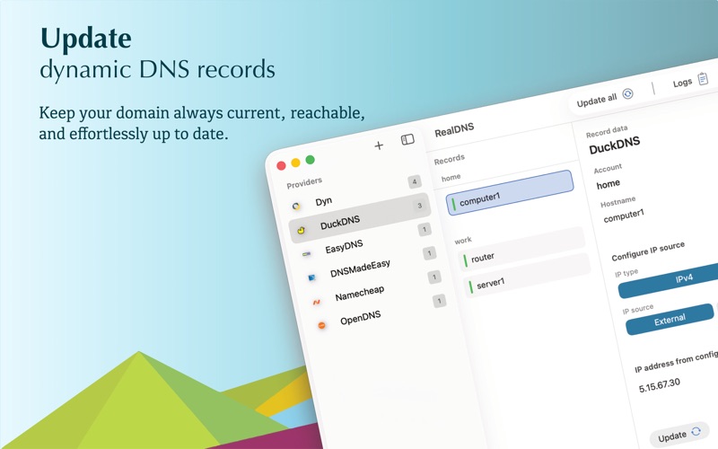 Screenshot #1 pour Dynamic DNS client - RealDNS