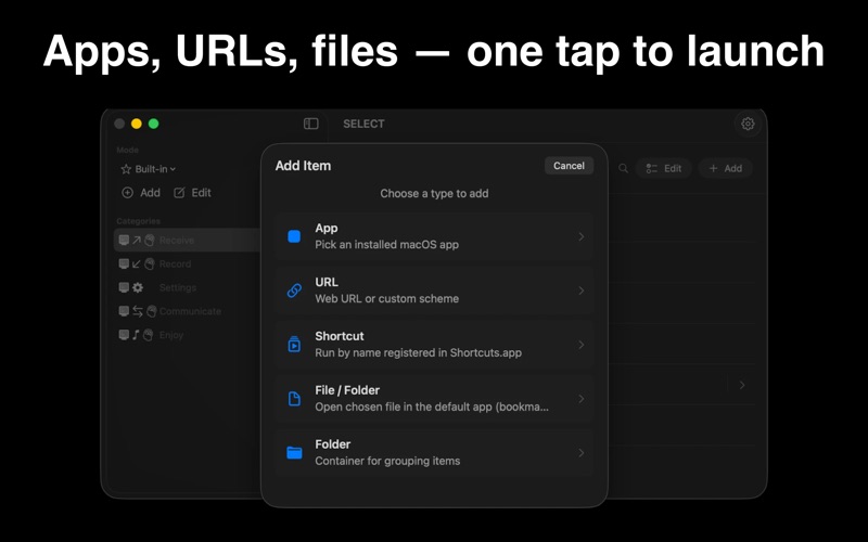 SELECT -selective launcher screenshot