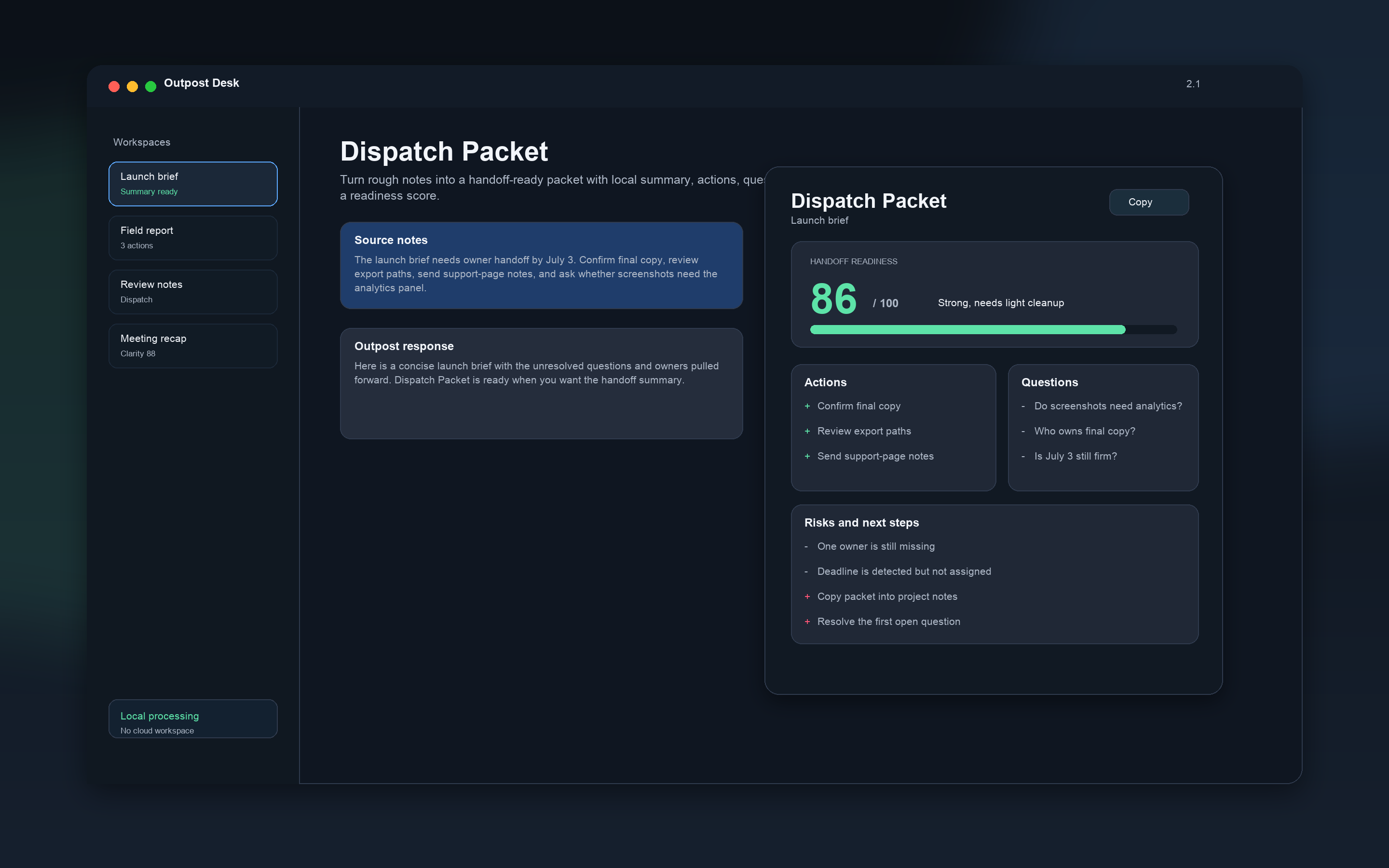 Outpost Desk screenshot 1 of 5