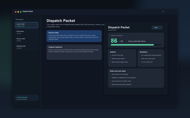 Outpost Desk screenshot 1
