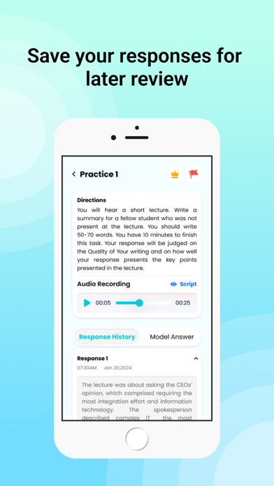 PTE® Practice Exam Screenshot