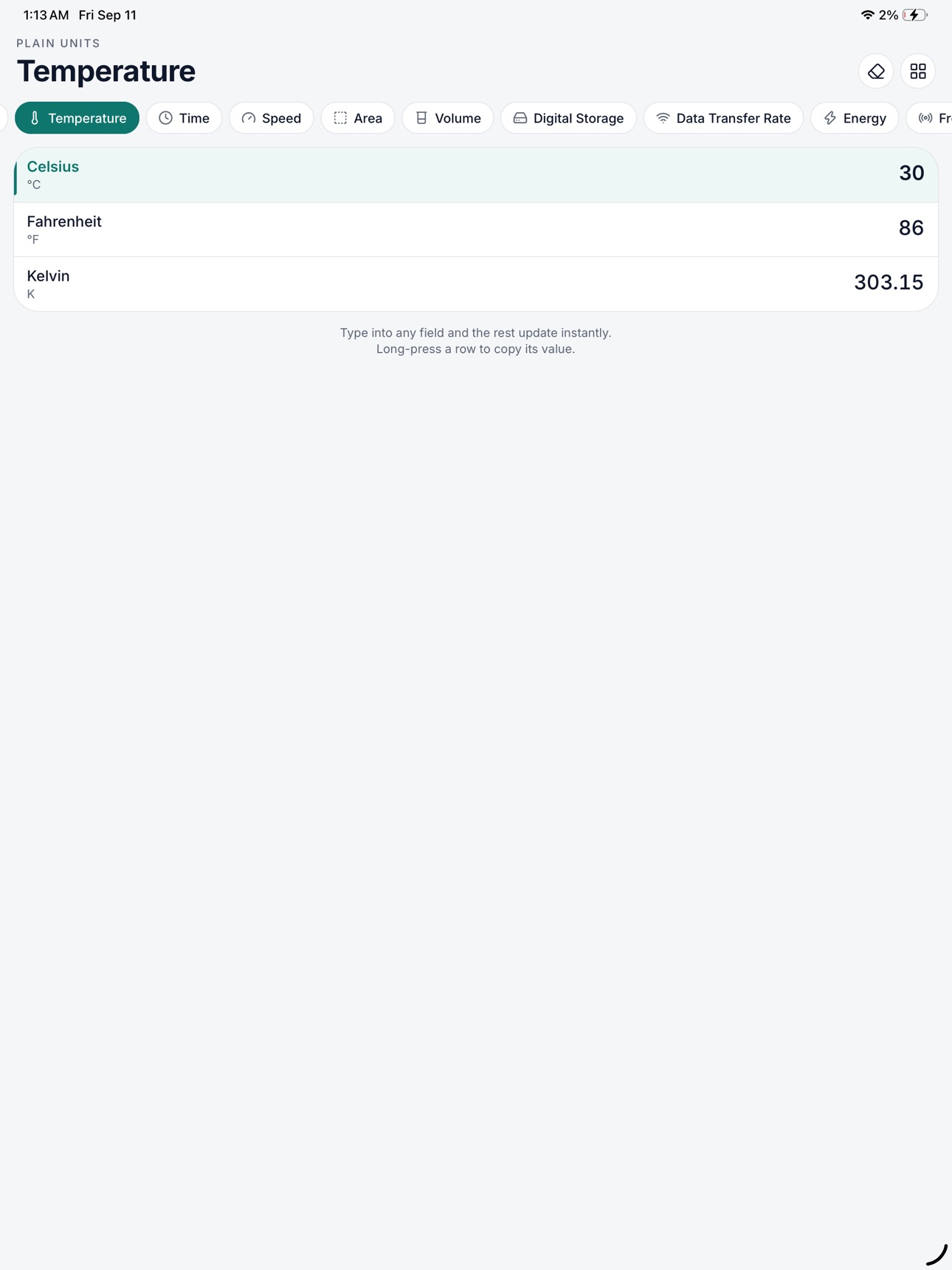 Screenshot 7 of Plain Units – Unit Converter