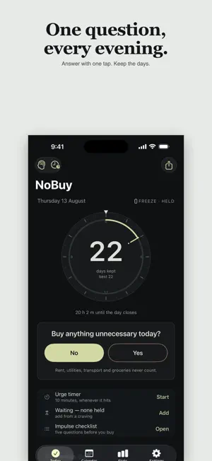 NoBuy: No Spend Day Tracker screenshot 1