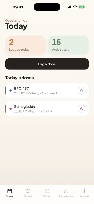 Vial: Peptide & Dose Tracker screenshot 1