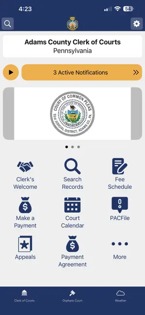 Adams County Clerk of Courts screenshot 1