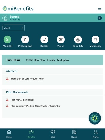 i360 miBenefits iPad screenshot
