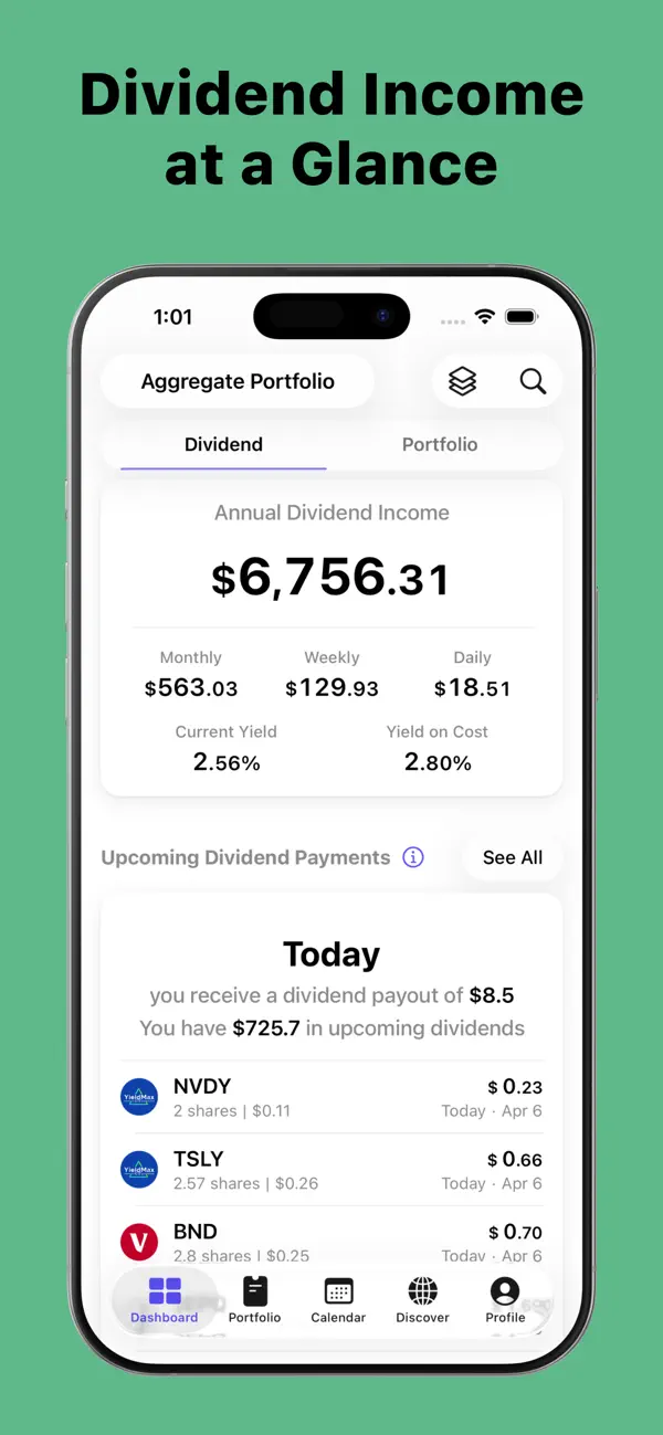 Screenshot #1 pour Dividend Tracker - DivTracker
