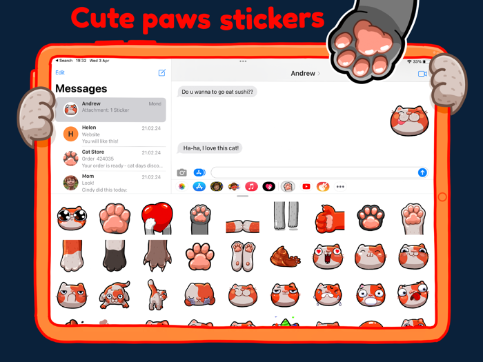Cat paws stickers