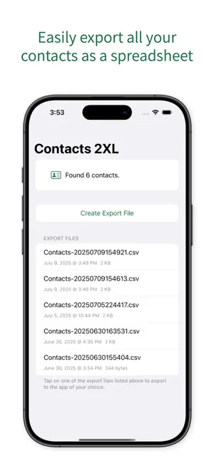Contacts2XL screenshot 1