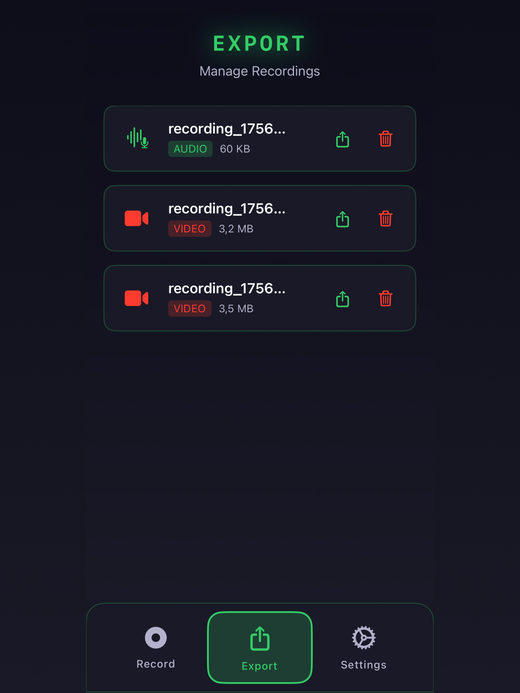 SAFE REC — Safe Recording