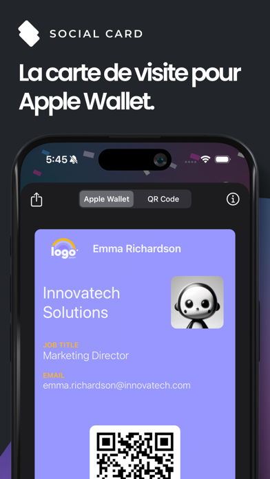 Screenshot #1 pour SoCard: Carte de Visite