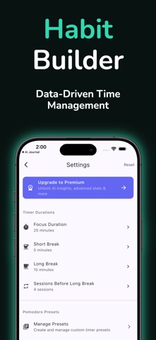 Focus Timer & Task Manager iPhone screenshot