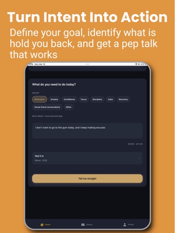 Pep - Personal Pep Talk iPad screenshot