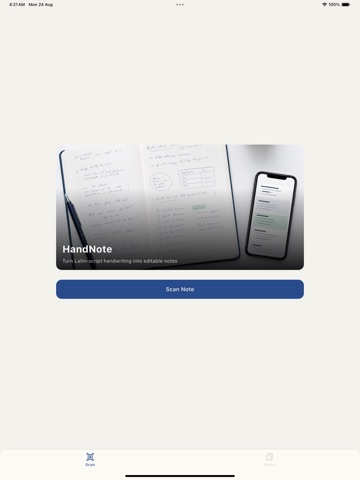 HandNote: Handwriting OCR iPad screenshot