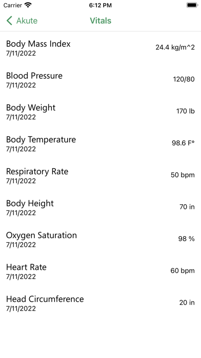Akute Patient Portal Screenshot
