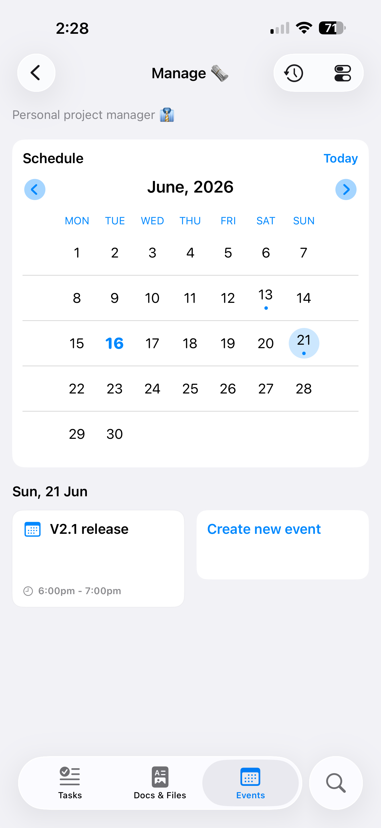 Manage: Tasks, Docs & Events screenshot 5