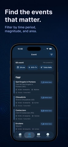 Earthquakes Live iPhone screenshot
