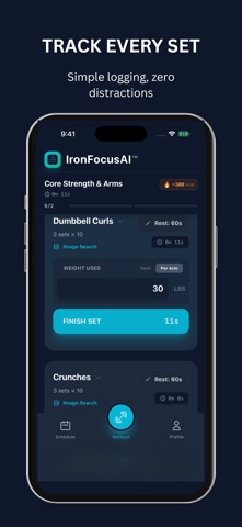 IronFocusAI: Gym Workout Log screenshot