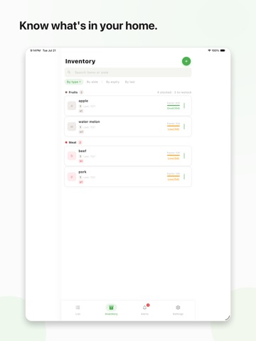 Shopping List + Inventory ipad screenshot 2