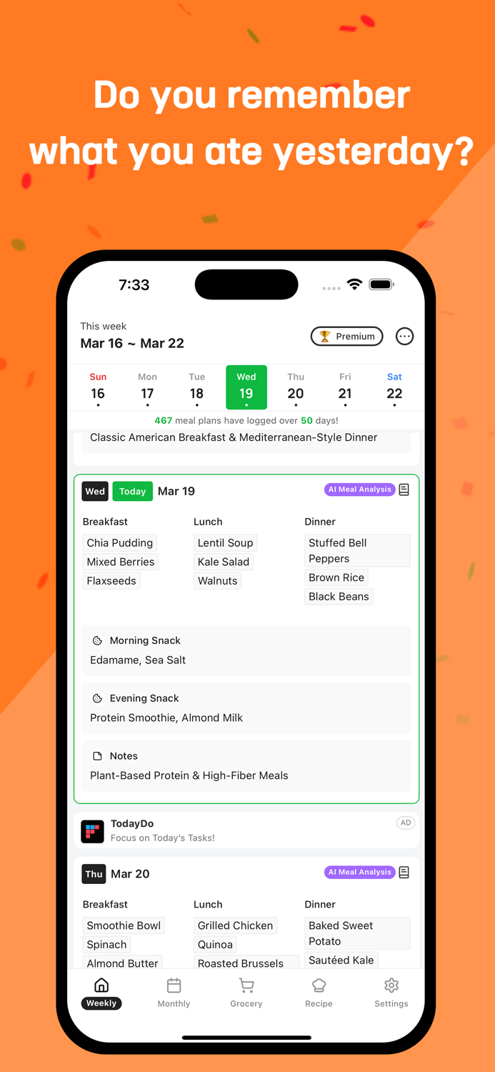 Meal Planner - Food Diary
