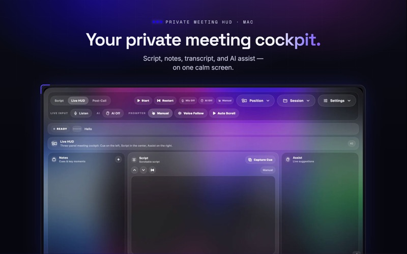 CueHUD: Meeting HUD & Notes screenshot
